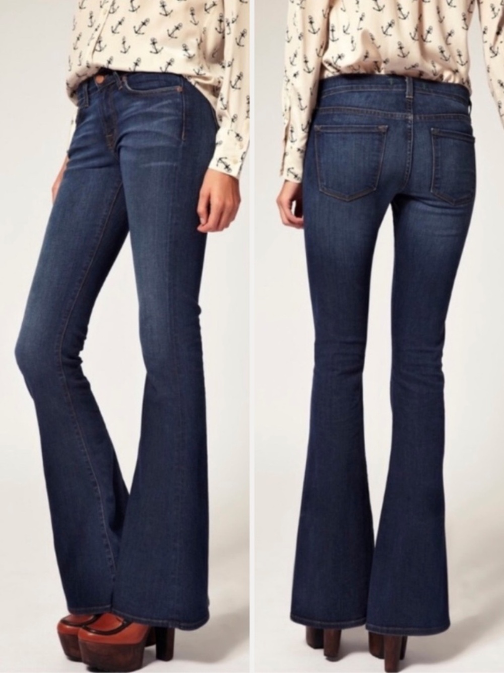 J Brand Martini Flare Jeans Dynamite Dark Wash Size 31 Low Rise 70s Retro